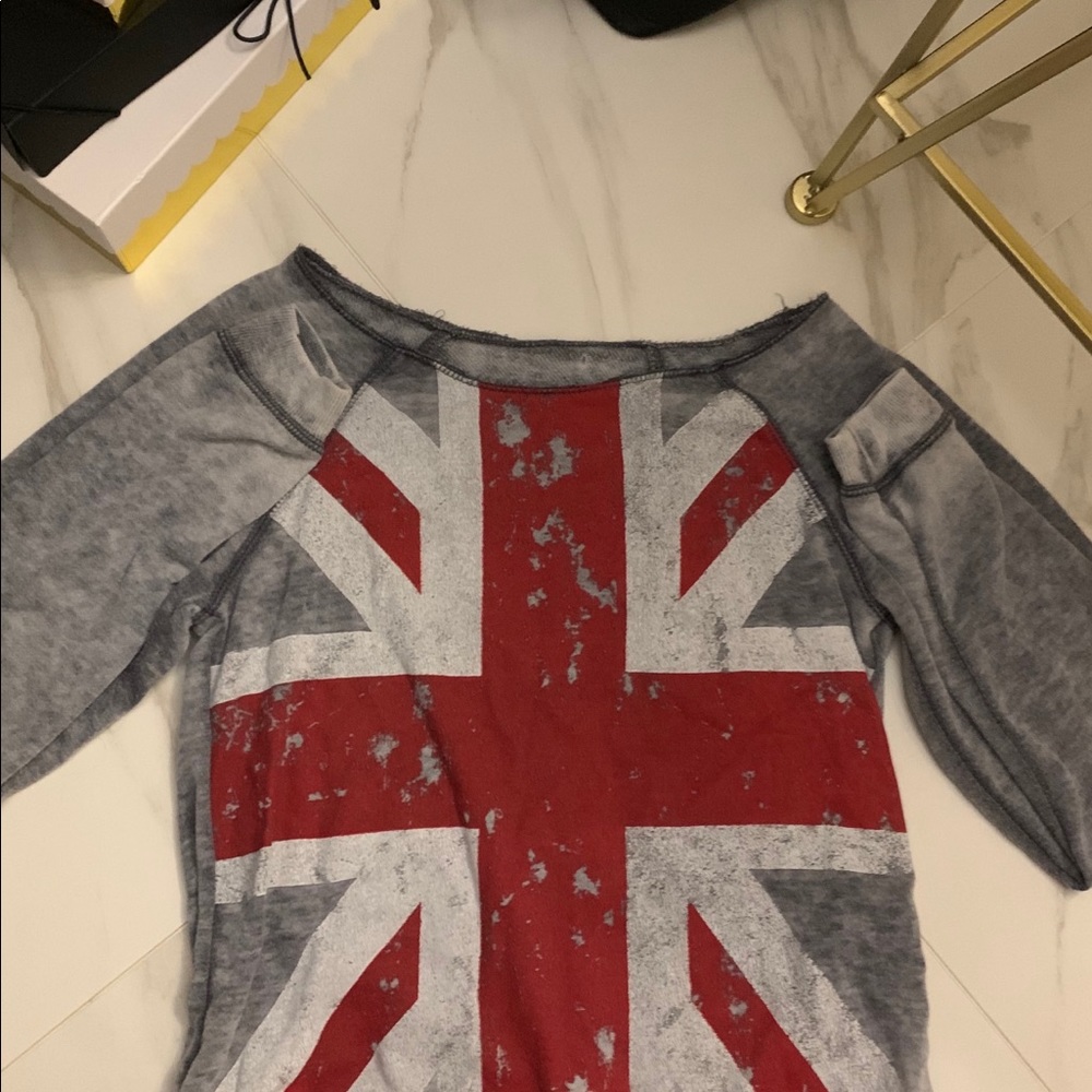 Long sleeve shirt off the shoulder